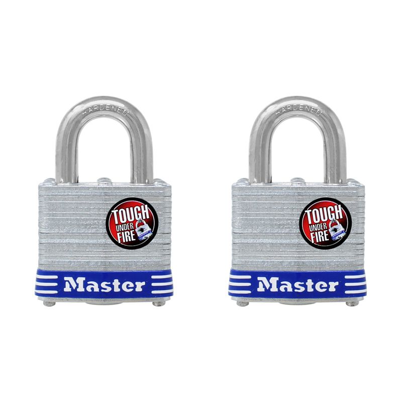 Master Lock 1804TRI Fortress Series Candados laminados cubiertos  resistentes a la intemperie, 1-9/16 pulgadas, 2 juegos y dos juegos  diferentes de