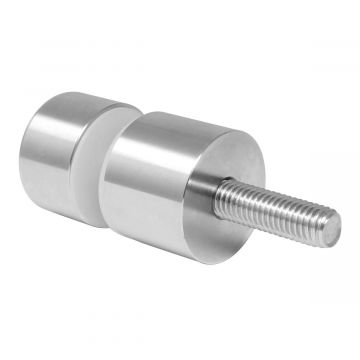 Conector con chapetón y base recta níquel satinado C012L Axcent