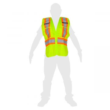 Chaleco de seguridad de alta visibilidad amarillo ajustable unitalla SR1034-AM MR Seguridad