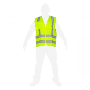 Chaleco de seguridad Brigadier alta visibilidad amarillo unitalla Zipper SR1051 MR Seguridad