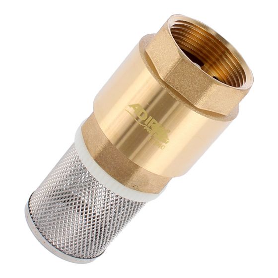 Válvula de pie pichancha 1-1/4" con rejilla de acero inoxidable 11740 Adir