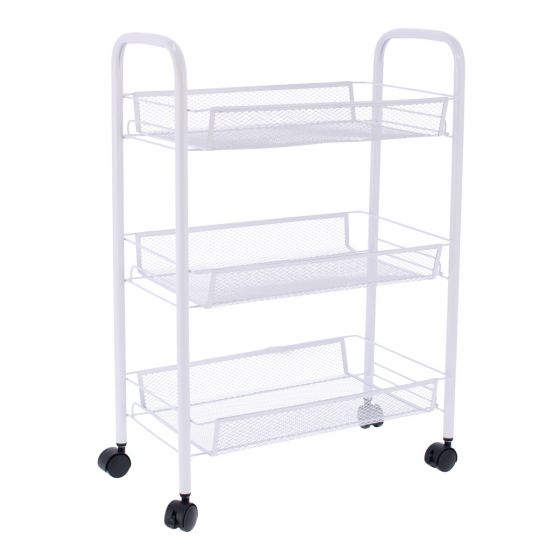 Carrito organizador de metal blanco 12137 DECO HOGAR