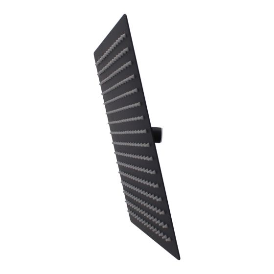Regadera metálica cuadrada 12" negro mate 16102 Maxflu