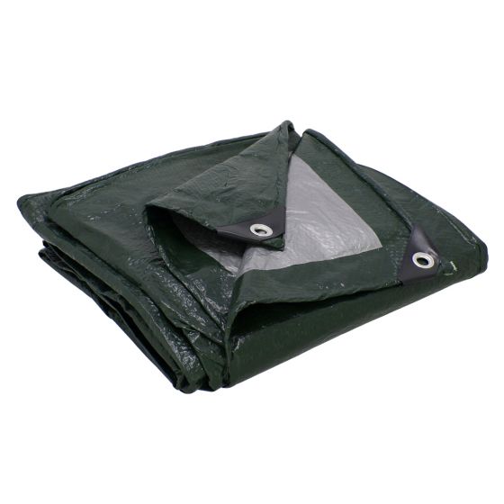 Lona verde / gris de polietileno uso ligero 1.2 x 1.8 metros 