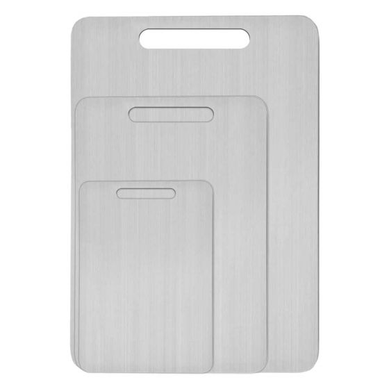 Set de 3 tablas de cortar de acero inoxidable GJ765