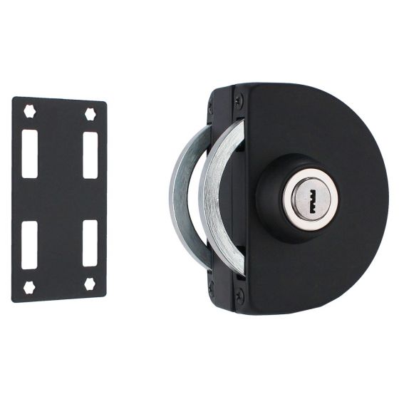 Cerradura de gancho con contra para muro negro mate XH2801N Axcent