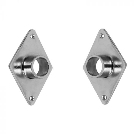 Soportes fijos rectangulares para tubo 1" cromo Lusar