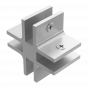Conector para vidrio cruz con opresores Herralum