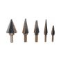 kit de 5 brocas escalonadas con estuche