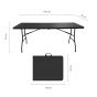 Mesa plegable tipo Ratán 180 cm negra 12150 Deco Hogar