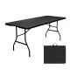 Mesa plegable tipo Ratán 180 cm negra 12150 Deco Hogar