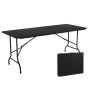 Mesa plegable tipo madera 180 cm negra 12151 Deco Hogar