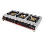 Parrilla de Gas para mesa de 3 quemadores con chispero 12308 Silver Master