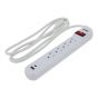 Multicontacto 4 contactos y 2 puertos y supresor de picos USB 15391 Adir