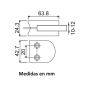 Conector grapa base plana níquel satinado K870-S Axcent