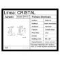 Clip para vidrio fijo a 90° cromo BRK733 Bruken