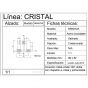 Conector doble con chapetón vidrio-vidrio 180° BRK 672 A Bruken
