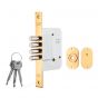 Mecanismo de embutir con llave tetra latón brillante 189 4MF Kale Kilit