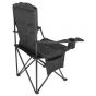 Silla plegable de campismo con portavaso negra MCS001 Mendoza