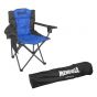 Silla plegable de campismo con portavasos azul / negro MCS002 Mendoza