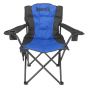 Silla plegable de campismo con portavasos azul / negro MCS002 Mendoza