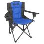 Silla plegable de campismo con portavasos azul / negro MCS002 Mendoza