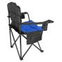 Silla plegable de campismo con portavasos azul / negro MCS002 Mendoza