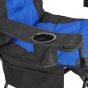 Silla plegable de campismo con portavasos azul / negro MCS002 Mendoza