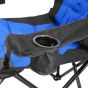 Silla plegable de campismo con portavasos azul / negro MCS002 Mendoza