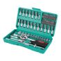 Autoclé de 66 piezas mando 1/4" con estuche 