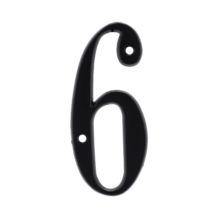 Número "6" de latón sólido 4" Negro 13662 Adir