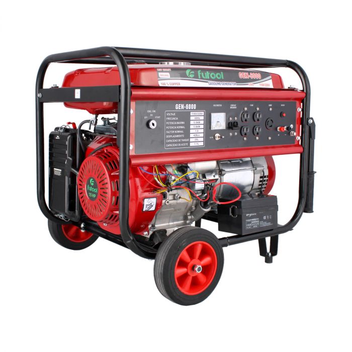 Generador de corriente eléctrica con motor a gasolina 14 HP GEN6000 Futool