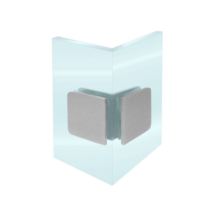 Clip vidrio-vidrio a 90° níquel satinado K-508S Axcent