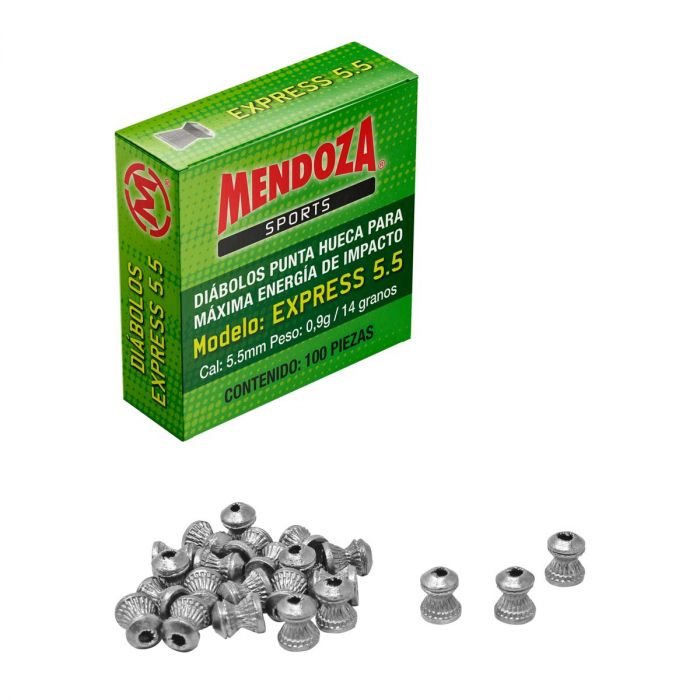 Diábolo 2000 express calibre 5.5 punta hueca caja con 100 piezas Mendoza