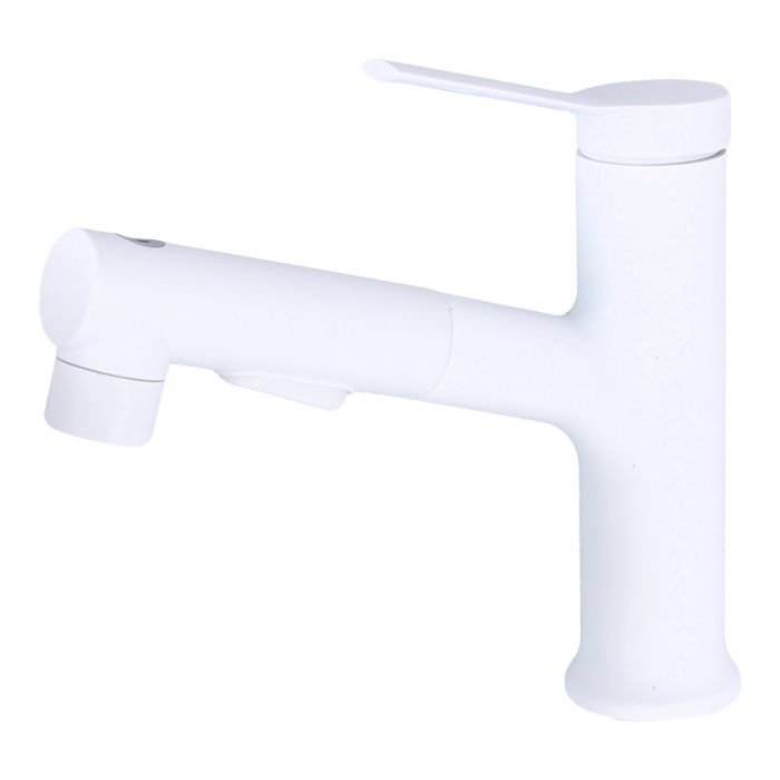 Mezcladora retráctil monomando para lavabo blanco HT-90581-2W Faucet