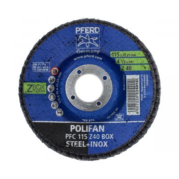 Disco laminado POLIFAN PSF 115 Z40 BOX 4-1/2" para acero inoxidable PFERD