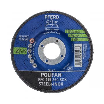 Disco laminado 4-1/2" POLIFAN PFC Z60 STEELOX PFERD