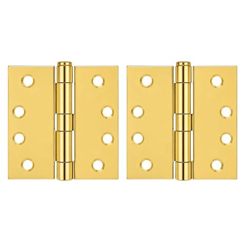 Bisagra 4" X 4" cabeza plana con perno fijo latón brillante 1457 Veker