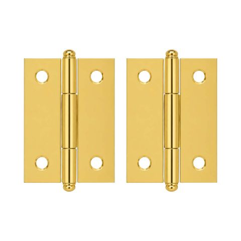 Bisagra rectangular 2" x 1.4" latón brillante 1522 Veker