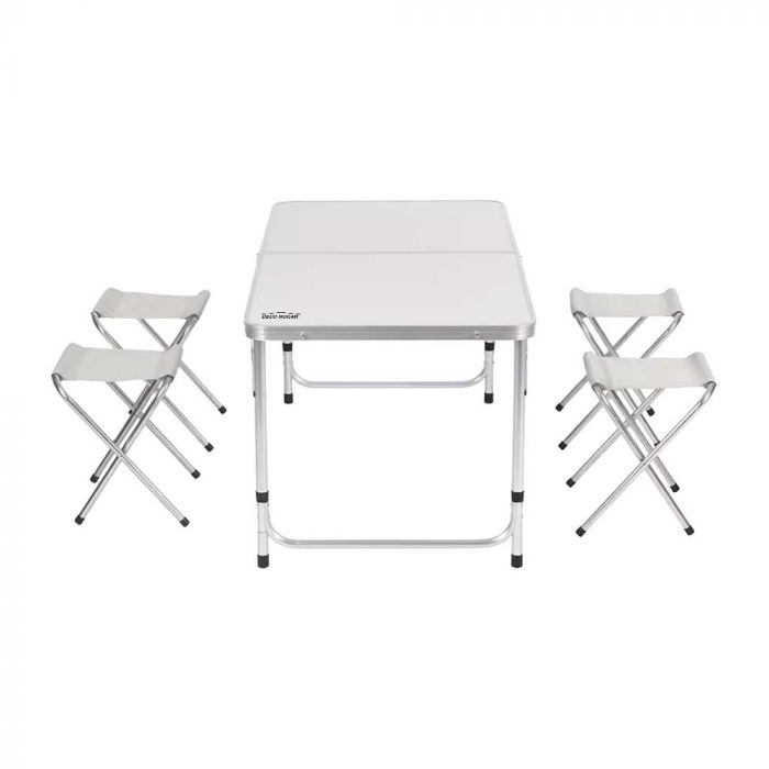 Mesa plegable 120 cm con 4 bancos 12139 Deco Hogar
