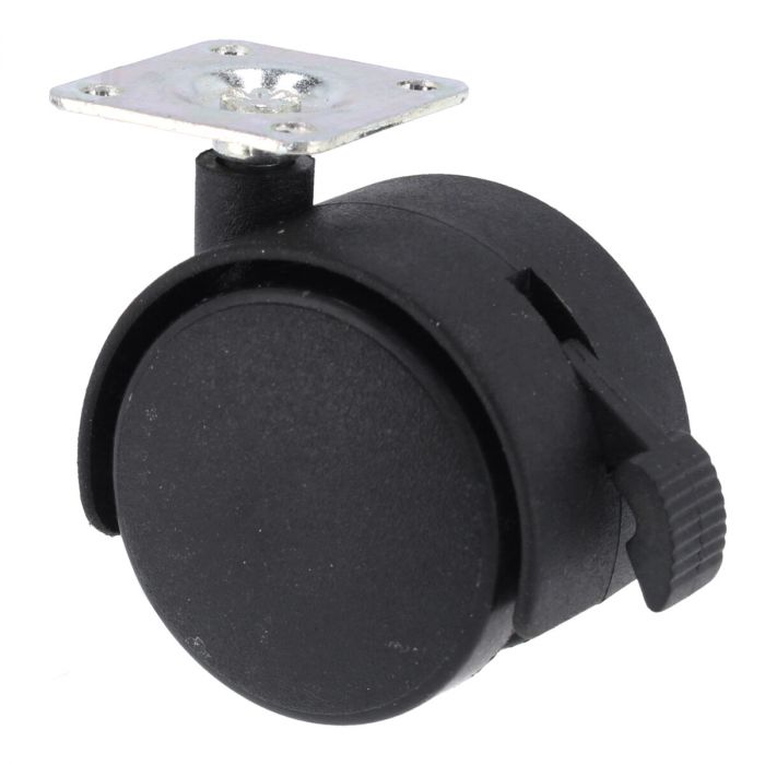 Rodaja tipo yoyo 50 mm con placa y freno Bolder