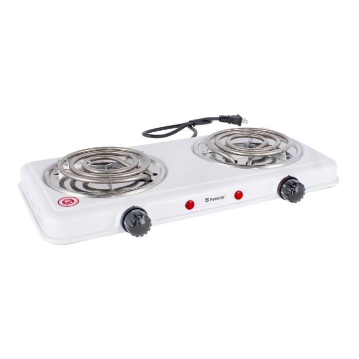 Parrilla eléctrica de 2 quemadores blanca SW-23032-B Fumetax