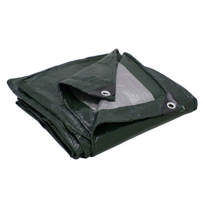 Lona verde / gris de polietileno uso ligero 2.8 x 3.6 metros 