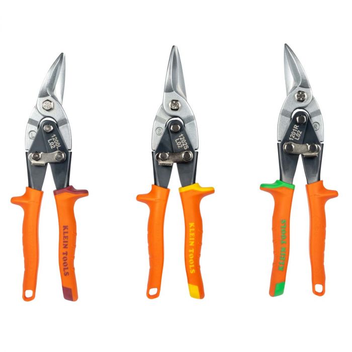 Tijeras de aviación de corte izquierdo, derecho y recto 3 piezas 120AVSKIT Klein Tools