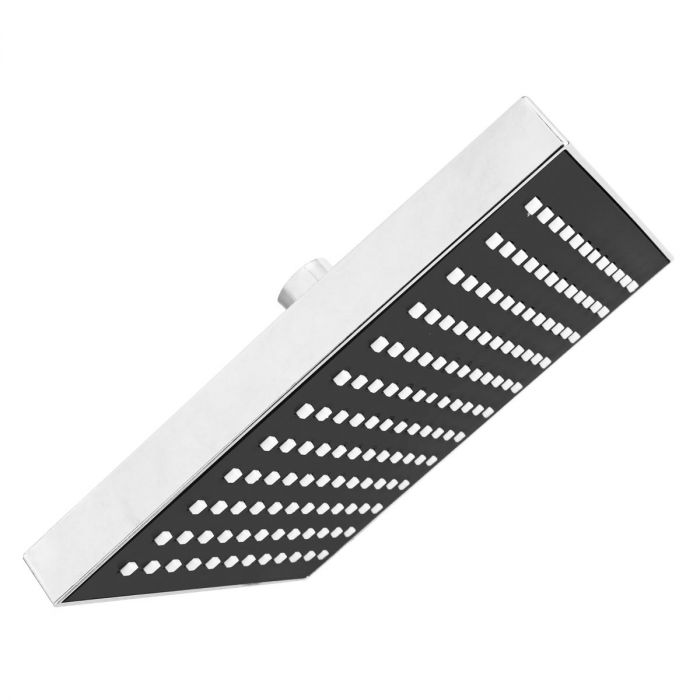Regadera cuadrada 20 cm cromo / negro IML
