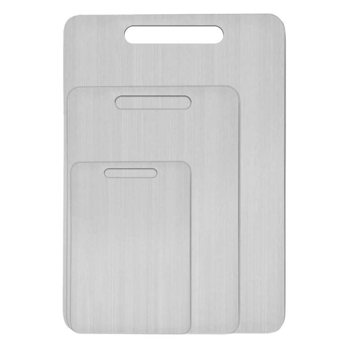 Set de 3 tablas de cortar de acero inoxidable GJ765