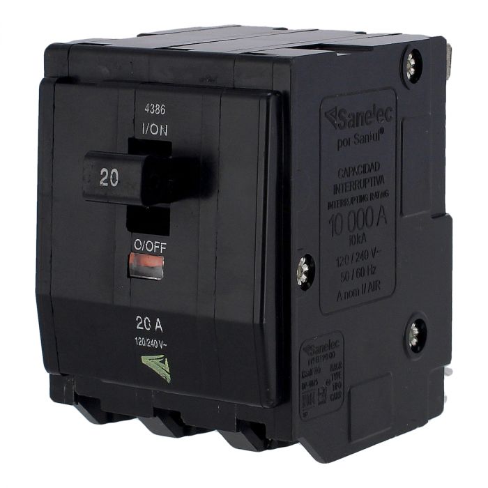 Interruptor termomagnético de 3 polos 20 A 4386 Sanelec
