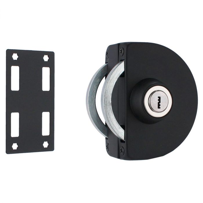 Cerradura de gancho con contra para muro negro mate XH2801N Axcent