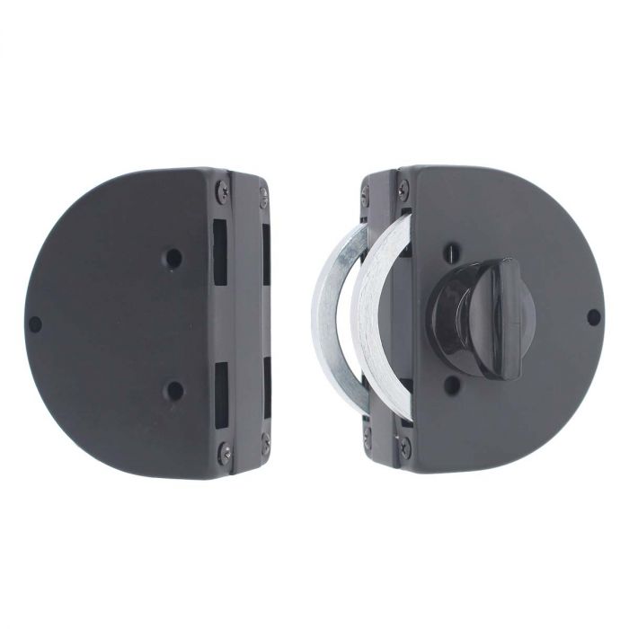 Cerradura de gancho con contra para puerta de vidrio negro mate XH82803B Axcent